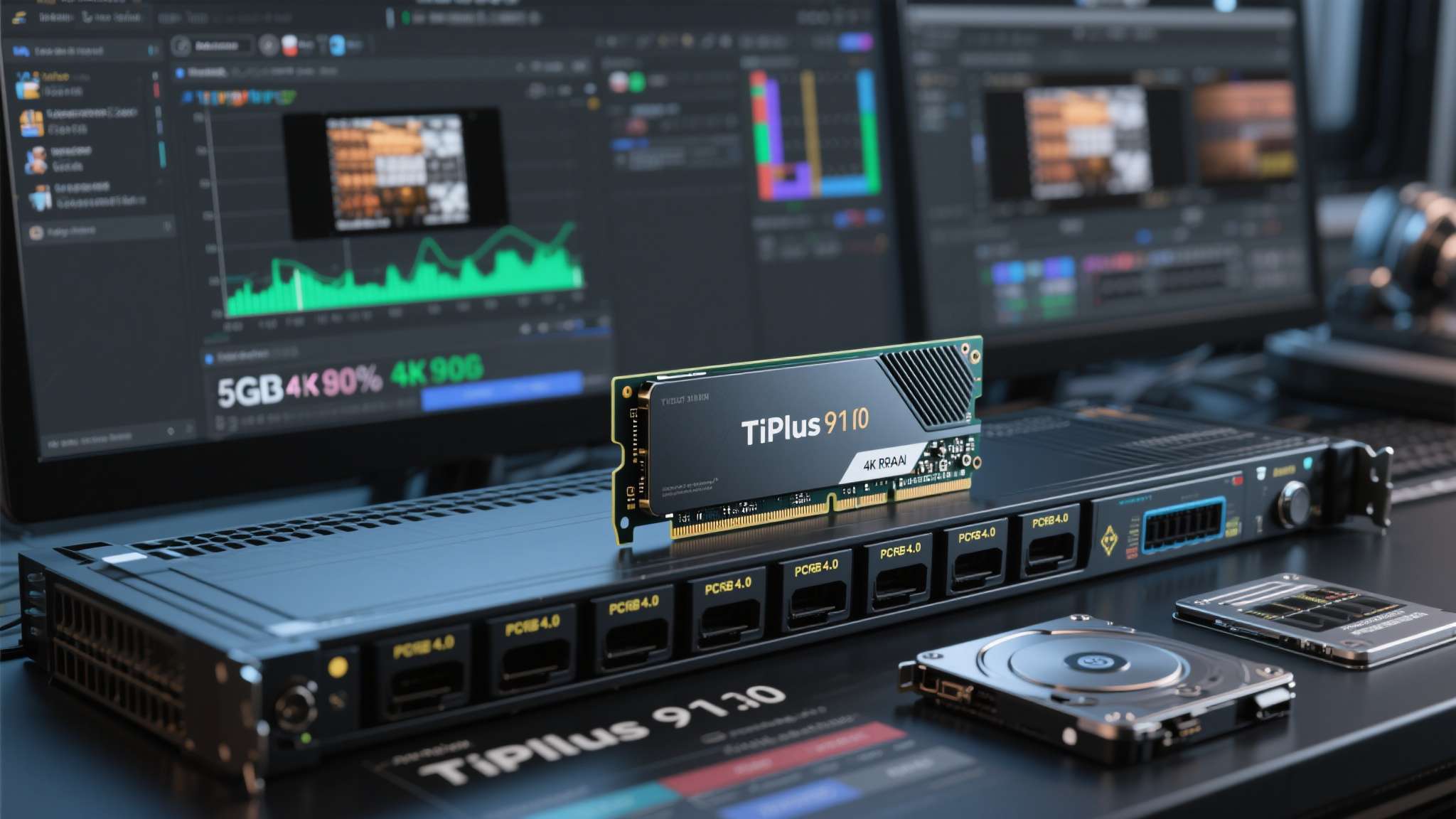 致态TiPlus9100震撼发布, PCIe 5.0赛道疾速引擎解锁游戏新体验! 此外,在视频剪辑工作流中,将一段约50GB的4K RAW素材从硬盘导入剪辑软件时